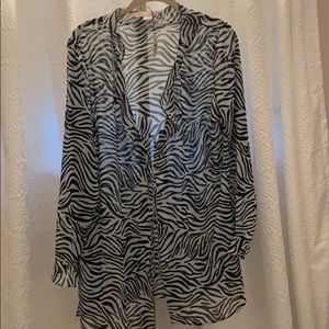 Zebra print sheer night shirt